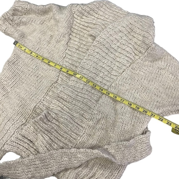 ABERCROMBIE & Fitch Chunky Knit Wool Cardigan Small Belted - Picture 7 of 10